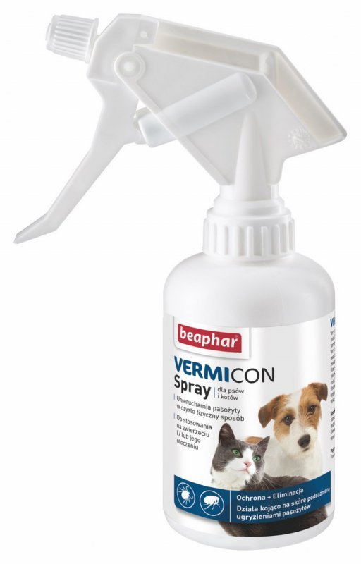 Beaphar Vermicon Spray dla Psa/Kota na pchły, kleszcze 250ml