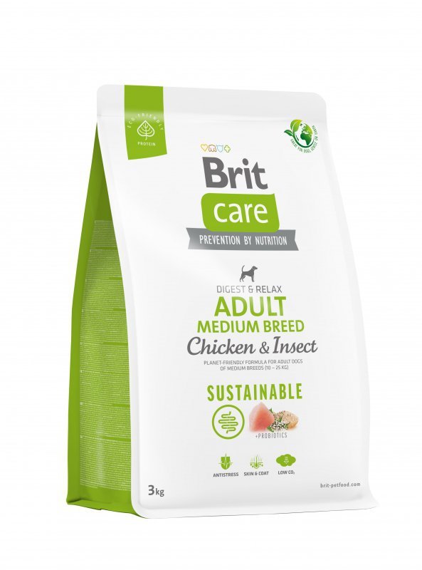 Brit Care Sustainable Medium Chicken Insect karma dla dorosłych psów z kurczakiem i insektami 3kg