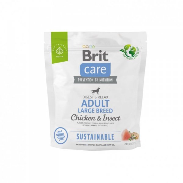 Brit Care Sustainable Large Chicken Insect karma dla dorosłych psów z kurczakiem i insektami 1kg