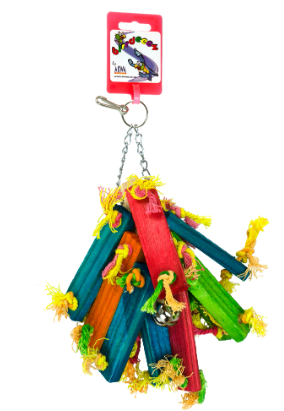 Zabawka dla papugi drewniana 21cm