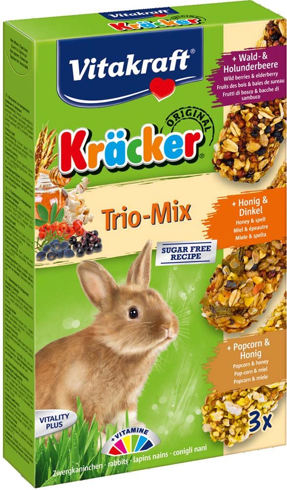Vitakraft Kracker kolby dla królika Popcorn/Miód/Owoce Leśne 3 szt