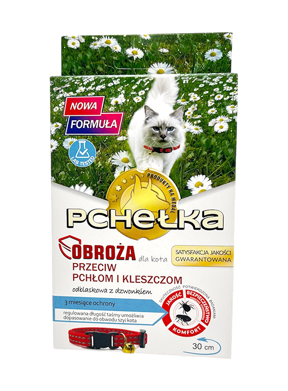 Pchełka Obroża dzwonek 30cm dla kota Dimetikon