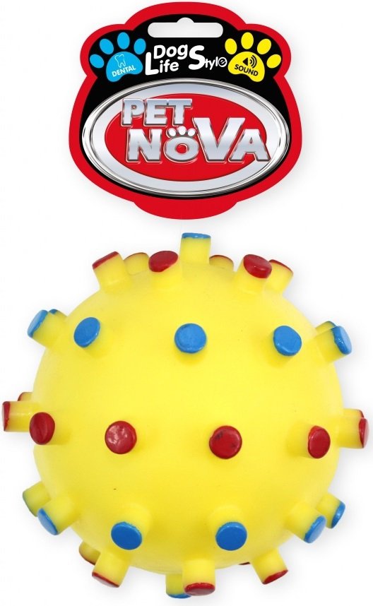 Pet Nova Piłka jeż z wypustkami 12cm, żółta