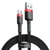 BASEUS kabel USB Cafule Typ C 2A 3 metry czerwono-czerwony CATKLF-U09
