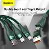 BASEUS kabel USB / Typ C 4w1 Typ C to Micro + Lightning 8-pin + Typ C 100W PD Qi zielony CA2T3-06
