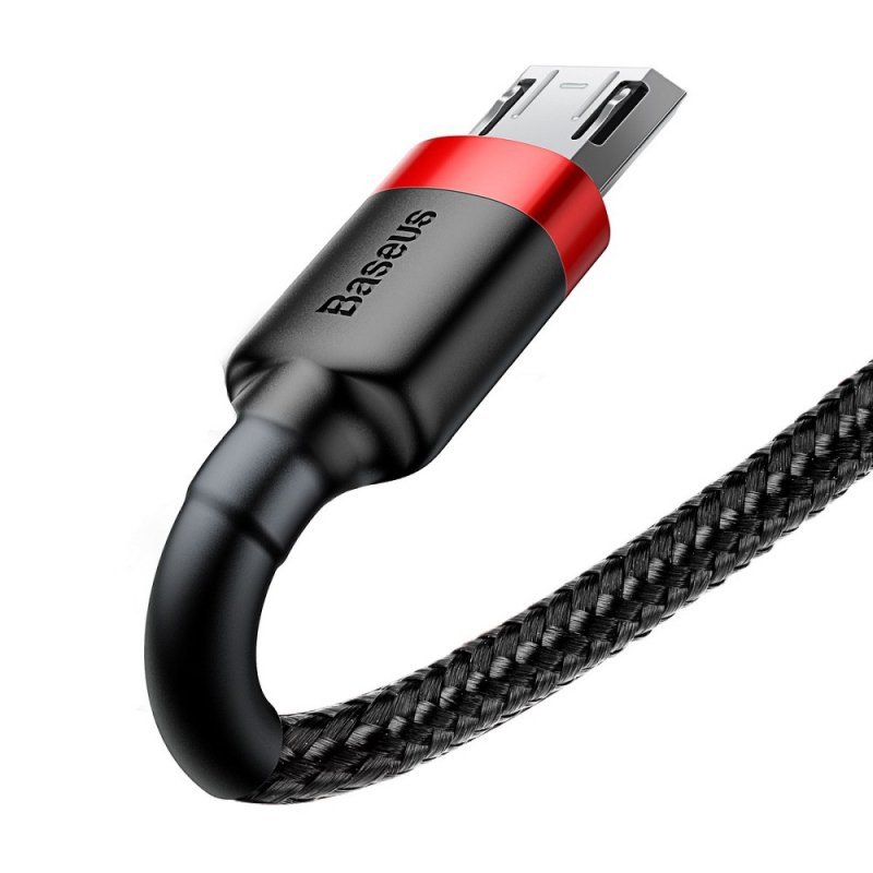 BASEUS kabel USB Cafule Micro 2,4A 1 metr czerwono-czarny CAMKLF-B91