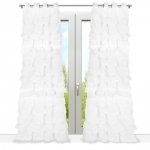 Firana z falbanami na przelotkach - Aurora 145x250 biała