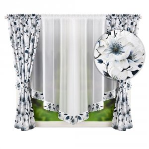 Komplet zasłon z panelem firanowym 400x160 Livia