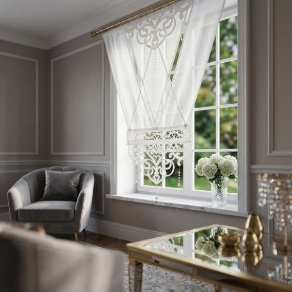 Panel dekoracyjny angelina w aranżacji eleganckiego salonu glamour