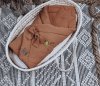 KRÓLEWSKI rożek niemowlęcy muślinowy becik z koroną CAMEL LITTLE ELITE POLSKI PRODUKT premium 