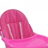 Krzesełko do karmienia dzieci, różowo-białe