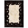 Dywan ze skóry, patchwork w kwadraty, 80x150 cm, czarno-biały