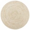 Ręcznie wykonany dywan, juta, biały i naturalny, 120 cm