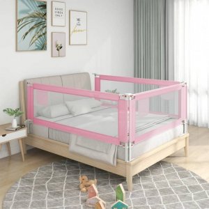 Barierka do łóżeczka dziecięcego, różowa, 200x25 cm, tkanina