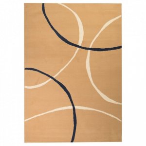 Nowoczesny dywan, wzór w koła, 120 x 170 cm, brązowy