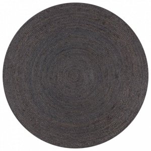 Ręcznie wykonany dywan z juty, okrągły, 150 cm, ciemnoszary