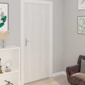 Okleina samoprzylepna na drzwi, 4 szt., białe drewno, 210x90 cm