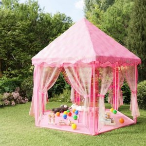 Namiot dla księżniczki z 250 piłeczkami, różowy, 133x140 cm