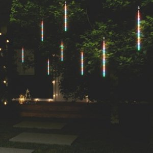Lampki meteory, 8 szt., 30 cm, 192 kolorowych LED, wewn./zewn.