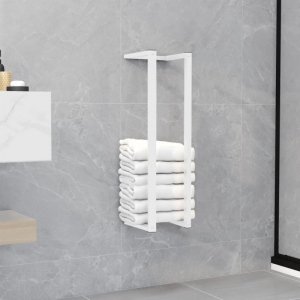 Stojak na ręczniki, biały, 12,5 x 12,5 x 60 cm, stalowy