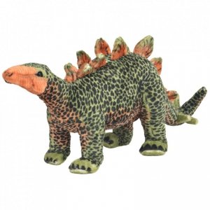 Pluszowy stegozaur, stojący, zielono-pomarańczowy, XXL