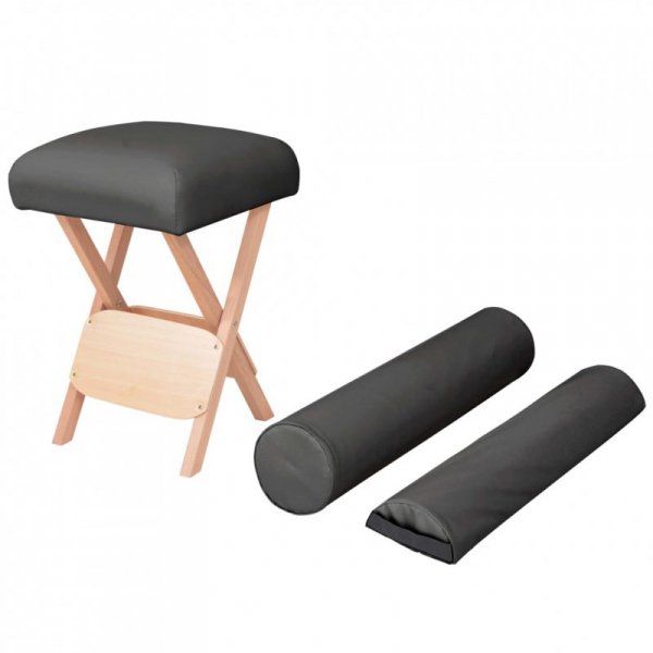 Składany stołek do masażu z 2 wałkami, grubość siedziska 12 cm