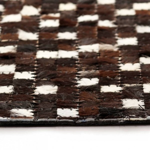 Patchworkowy dywan ze skóry bydlęcej, 120x170 cm, czarno-biały