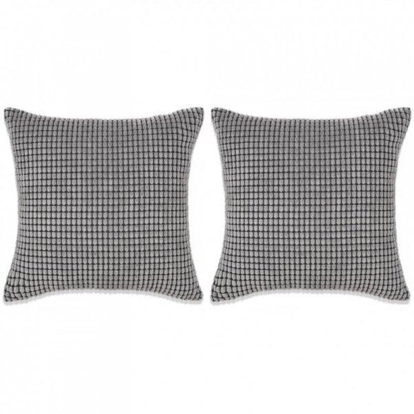 2-częściowy zestaw poduszek, welur, 45x45 cm, szary