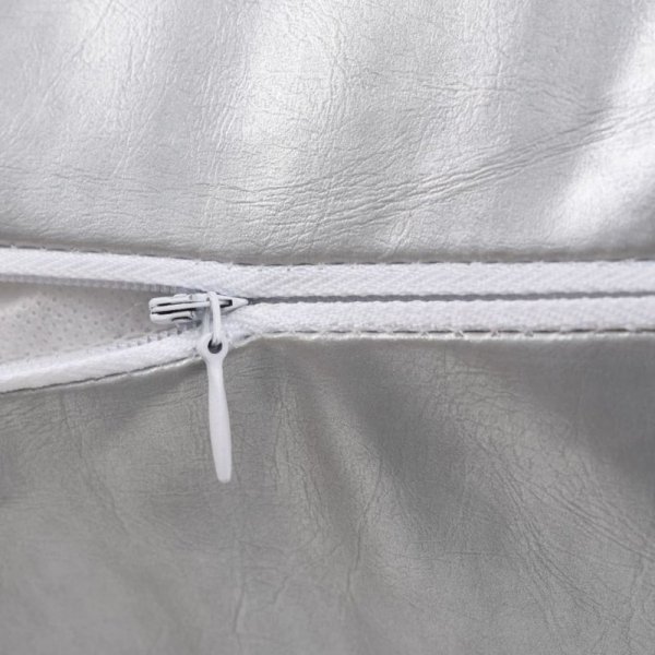 2-częściowy zestaw poduszek, PU, 60x60 cm, srebrny
