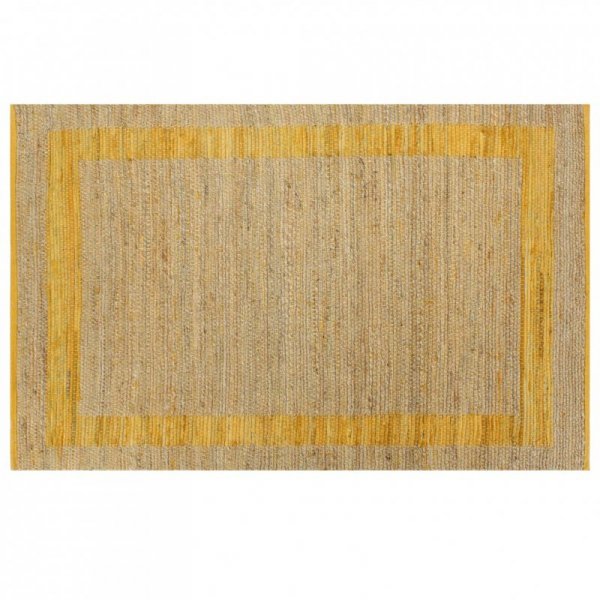 Ręcznie wykonany dywan, juta, żółty, 80x160 cm