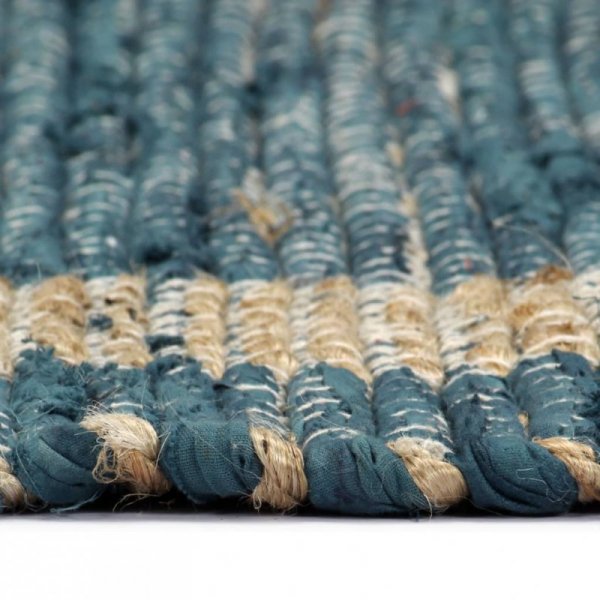 Ręcznie wykonany dywan, juta, niebieski, 160x230 cm