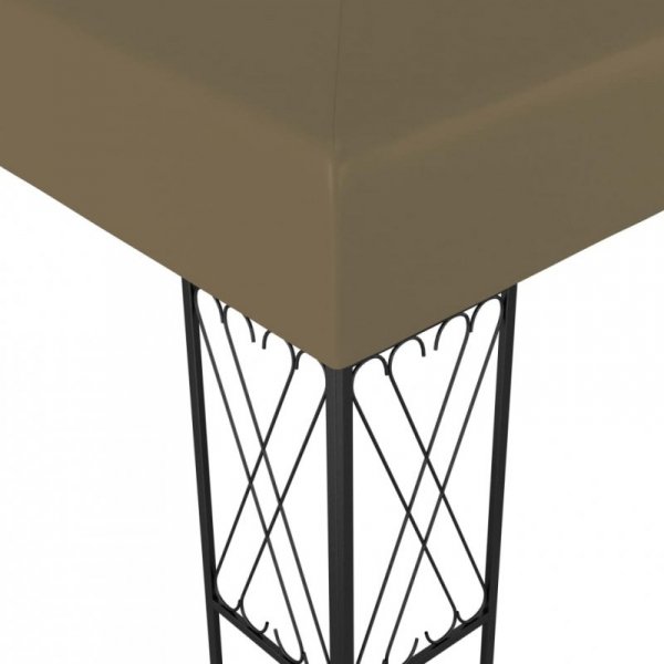 Altana ze sznurem lampek, 3x4 m, tkanina w kolorze taupe