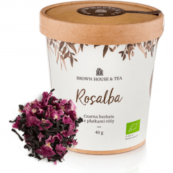Rosalba - organiczna czarna herbata z płatkami róży, 40 g