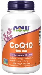 NOW FOODS CoQ10 100 mg z głogiem (180 kaps.)
