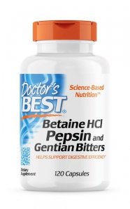 DOCTOR'S BEST Betaina HCL + Pepsyny + Korzeń Goryczki (120 kaps.)