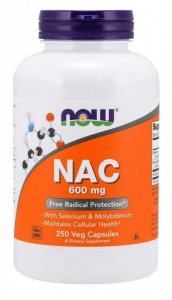 NOW FOODS NAC - N-Acetylo-L-Cysteina 600 mg (250 kaps.)