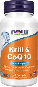 NOW FOODS Neptune Krill & Q10 - Olej z kryla 500 mg z Koenzymem Q10 50 mg (60 kaps.)