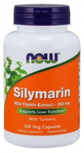 NOW FOODS Silymarin - Sylimaryna z Ostropestu Plamistego + Kurkuma (120 kaps.)