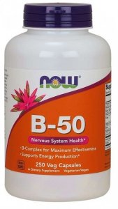 NOW FOODS Witamina B-50 - Kompleks Witamin B - B-Complex - B-Complex (250 kaps.)