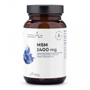 AURA HERBALS MSM 1400 mg, siarka organiczna (60 kaps.)