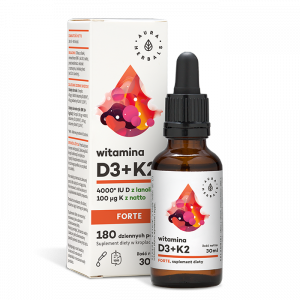 AURA HERBALS Witamina D3 + K2mk7 Forte w kroplach (30 ml)