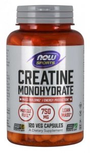 NOW FOODS Creatine Monohydrate - Monohydrat Kreatyny 750 mg (120 kaps.)