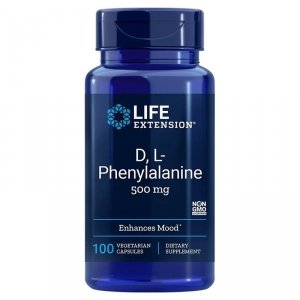 LIFE EXTENSION D, L-Phenylalanine - D-Fenyloalanina + L-Fenyloalanina (100 kaps.)