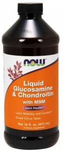 NOW FOODS Glukozamina, Chondroityna i MSM (473 ml)
