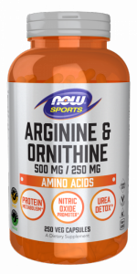 NOW FOODS Arginine 500 mg + Ornithine 250 mg (250 kaps.)