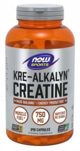 NOW FOODS Kre-Alkalyn Creatine - Buforowany Monohydrat Kreatyny 750 mg (240 kaps.)