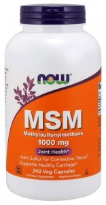 NOW FOODS Siarka MSM - Metylosulfonylometan 1000 mg (240 kaps.)