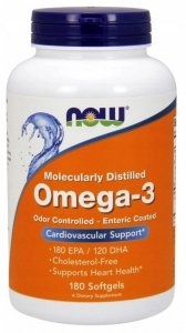 NOW FOODS Omega-3 Molecularly Distilled (180 kaps.)