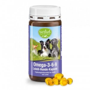 TIERLIEB Omega 3-6-9 z olejem lnianym dla psów (180 kaps.)