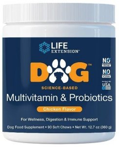 LIFE EXTENSION Dog  Multivitamin & Probiotics - Multiwitaminy i Probiotyki (90 żujek)
